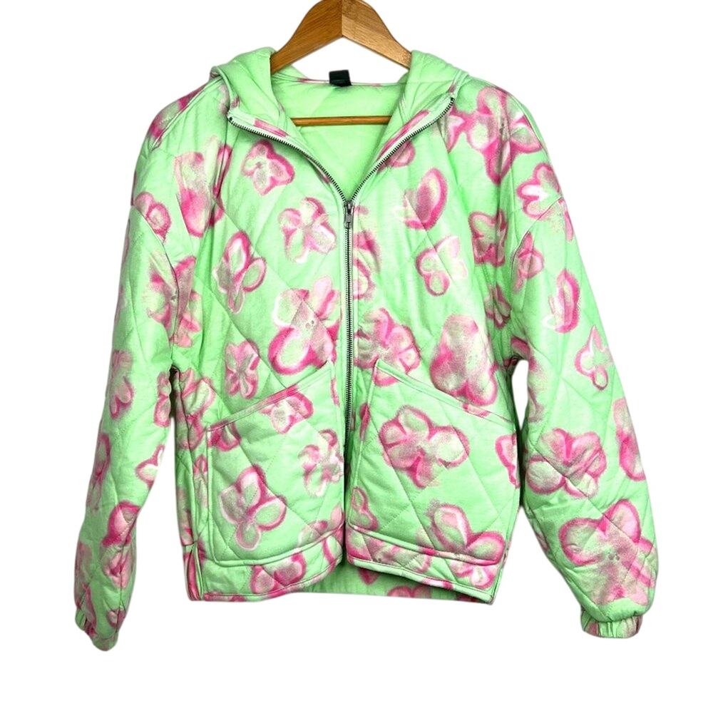 NWT Wild Fable Floral Quilted Hooded Puffer Jacket XS